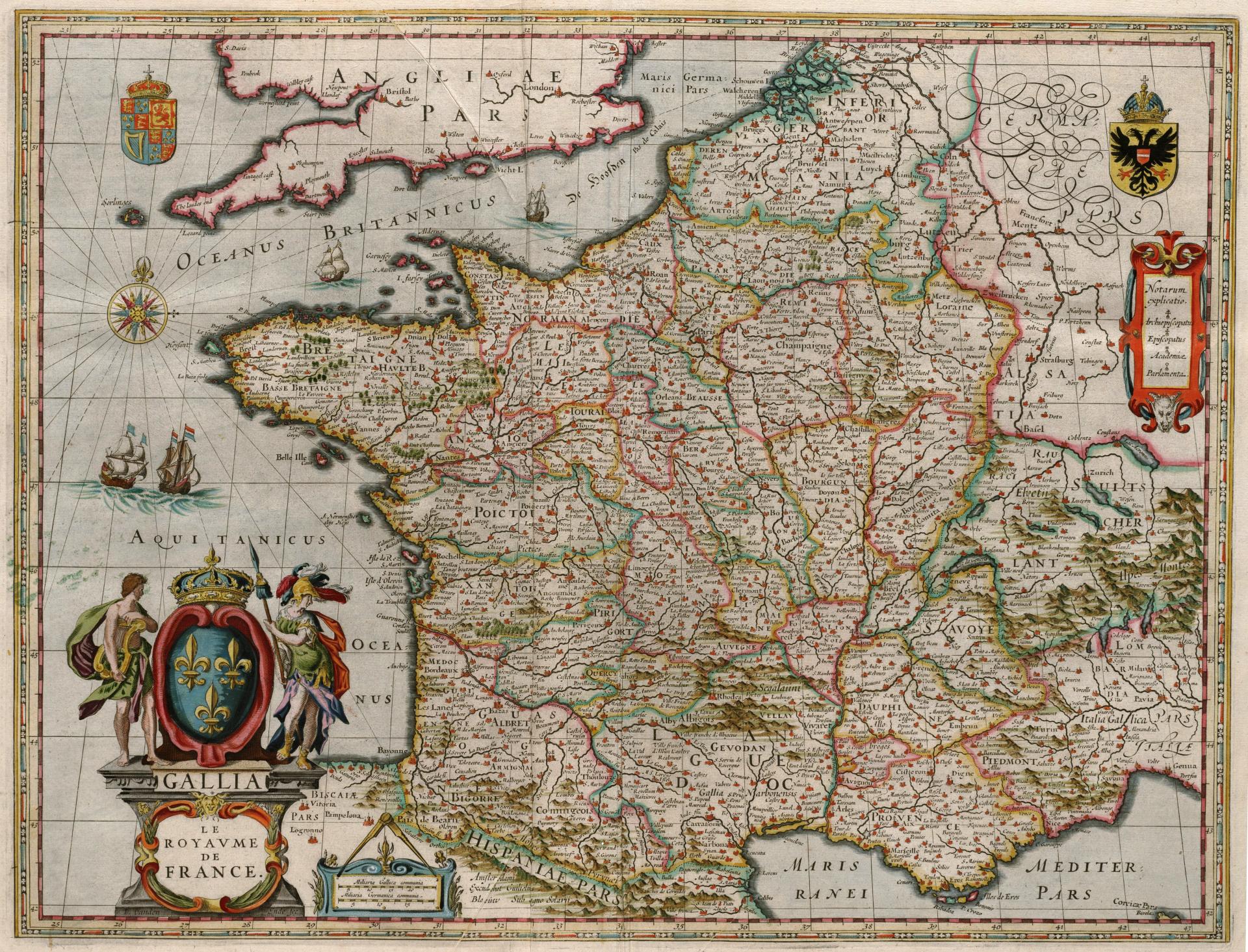 Blaeu 1649 gallia le royaume de france